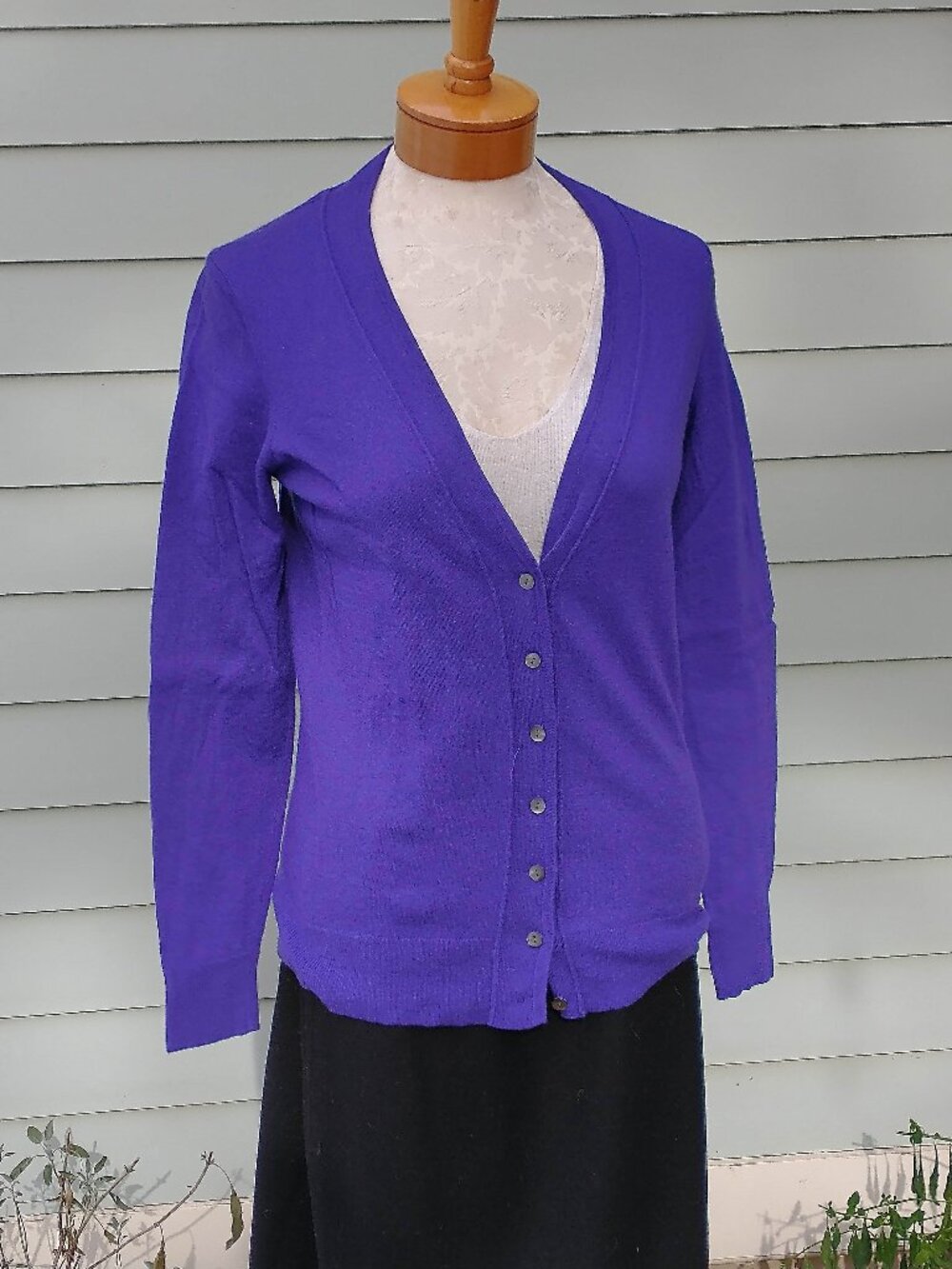 Cardigan: cashmere, violet. Small - by Eileen Fisher
